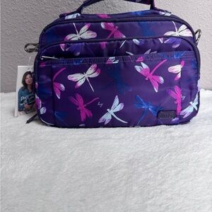 Lug Purple Dragonfly~Scoop crossbody with adjustable and remov. strap~NWT~RARE💜💗